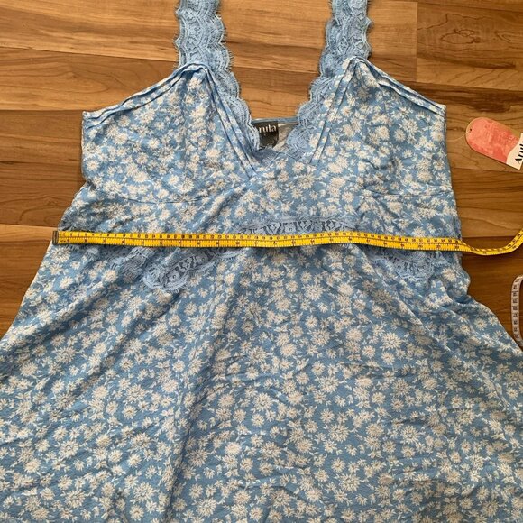 Arula 2X Light Blue Floral Dress Sleeveless Lace Mini Lined Sundress NWT - Picture 4 of 13